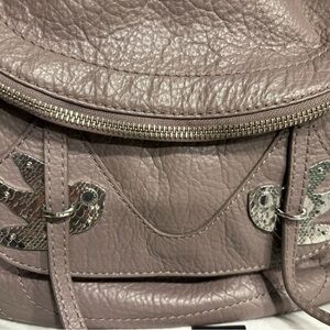Marc by Marc Jacobs Natasha Crossbody purse with silver swallows in iron.